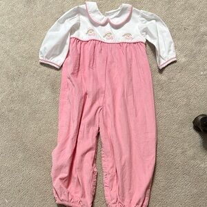 Pink and White Remember Nguyen 24 Month Snowman Jumpsuit